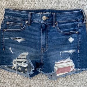 American Eagle Jean Shorts American flag pockets